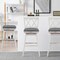 2 Pieces 29 Inches Swivel Counter Height Barstool Set with Rubber Wood Legs